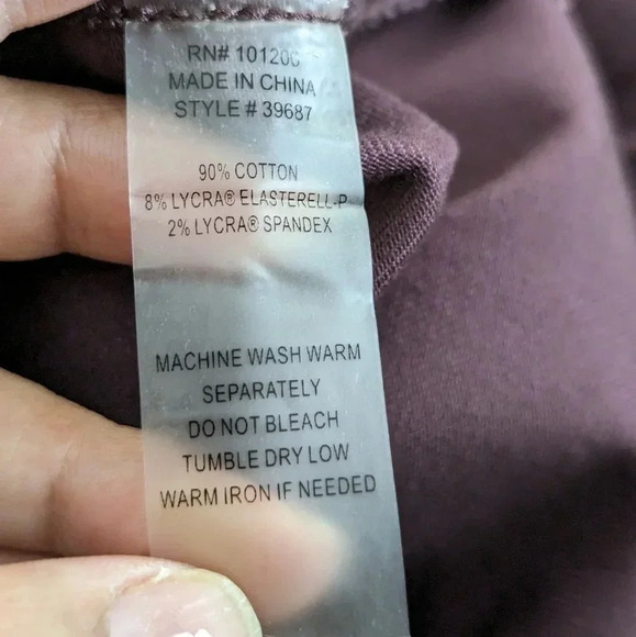 Soft Surroundings Size PL Slim St Ankle Pullon Pants Burgundy Snap Button Ankle - Picture 6 of 10